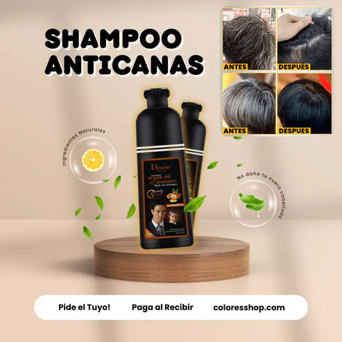 Shampoo Disaar® 400ml – Fórmula 100% Natural que Cubre las Canas al Instante