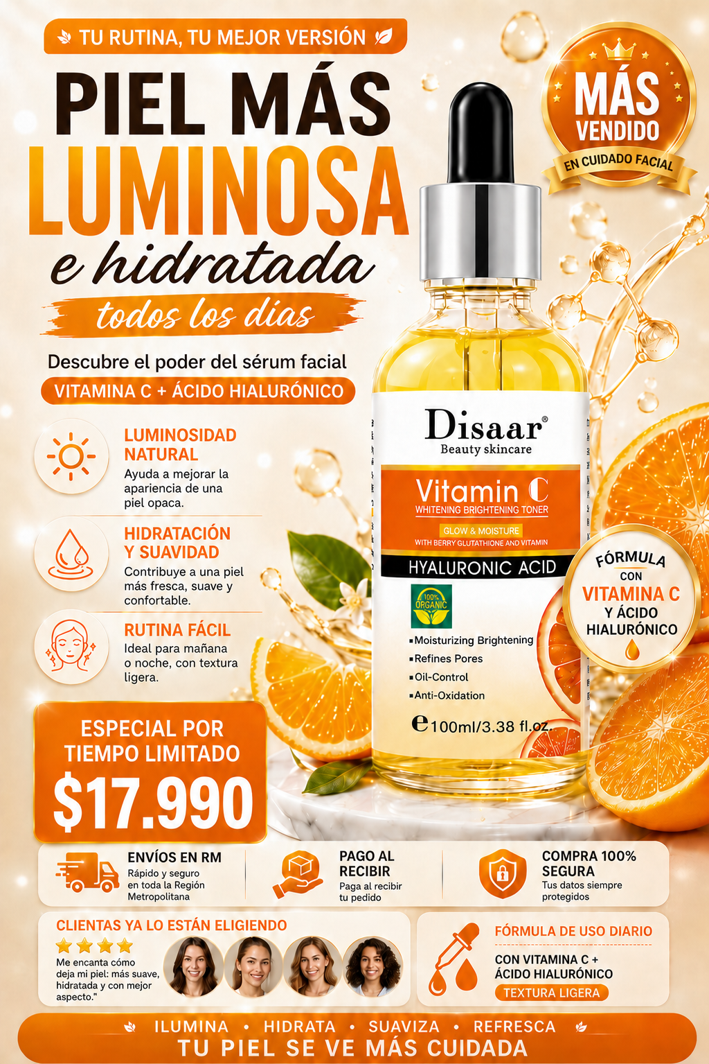 ✨ SÉRUM VITAMINA C - Hidrata, ilumina y devuelve el brillo natural de tu piel.