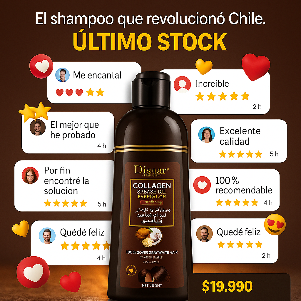 Shampoo Disaar® – Fórmula 100% Natural que Cubre las Canas al Instante