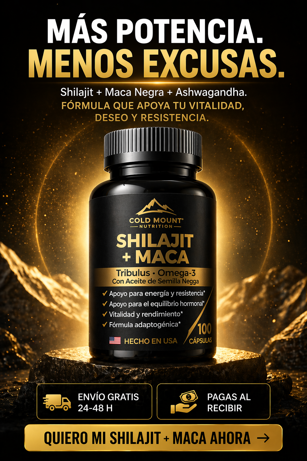 Gold Shilajit + Maca Potenciador Premium