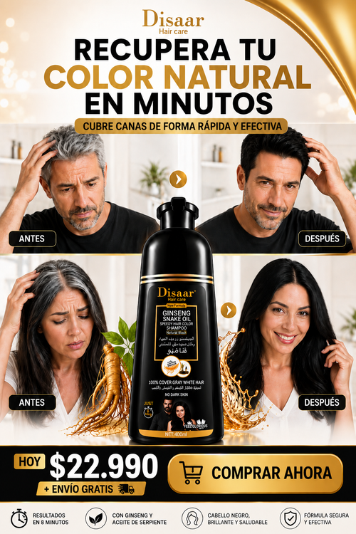Rejuvenece tu cabello al instante Shampoo cubridor de cana......