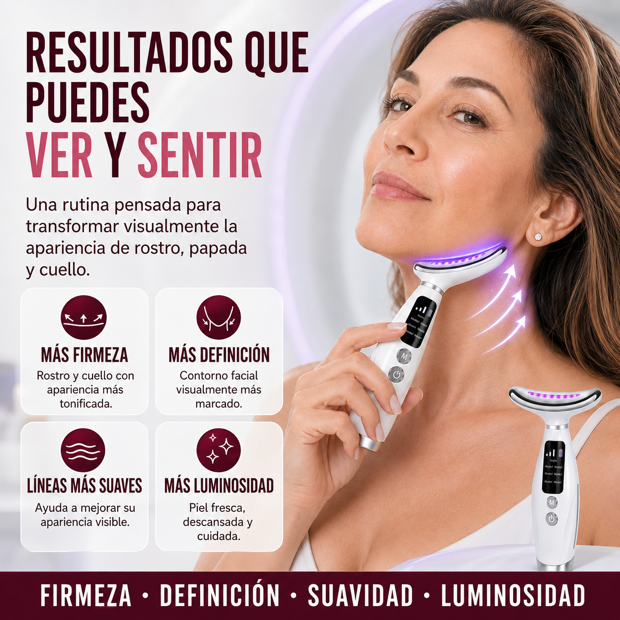 El secreto para un rostro firme y rejuvenecido -  Masajeador Facial 4 en 1
