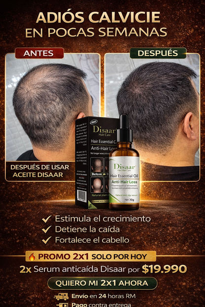 Aceite Disaar -Tratamiento capilar, Evita la caída del cabello.  "OFERTA 2X1"