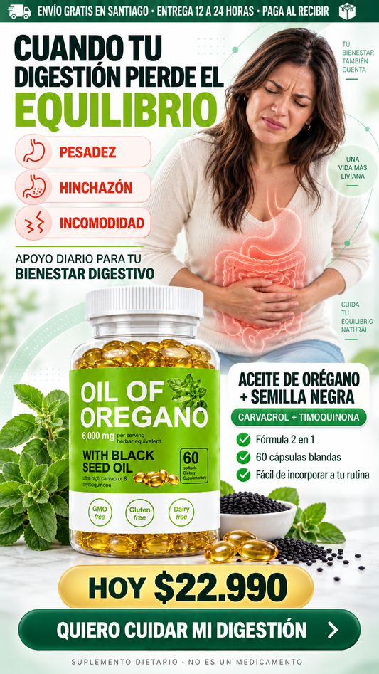 Aceite de Orégano + Semilla Negra | Bienestar Digestivo