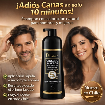 Shampoo Disaar® 400ml – Fórmula 100% Natural que Cubre las Canas al Instante