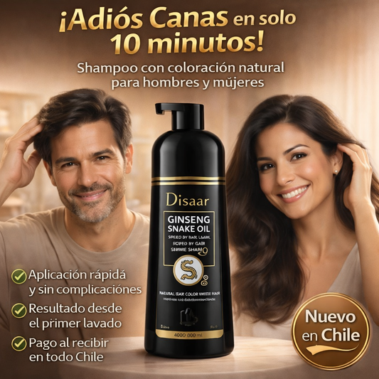 Shampoo Disaar® 400ml – Fórmula 100% Natural que Cubre las Canas al Instante
