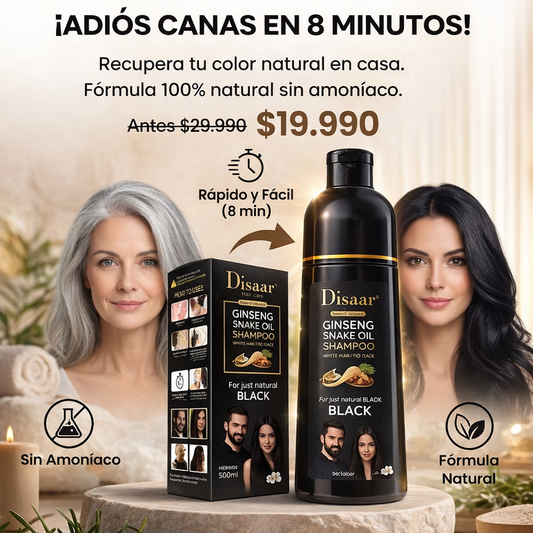 Rejuvenece tu cabello al instante Shampoo cubridor de cana.
