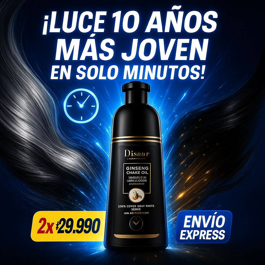 Shampoo Disaar® 400ml – Fórmula 100% Natural que Cubre las Canas al Instante