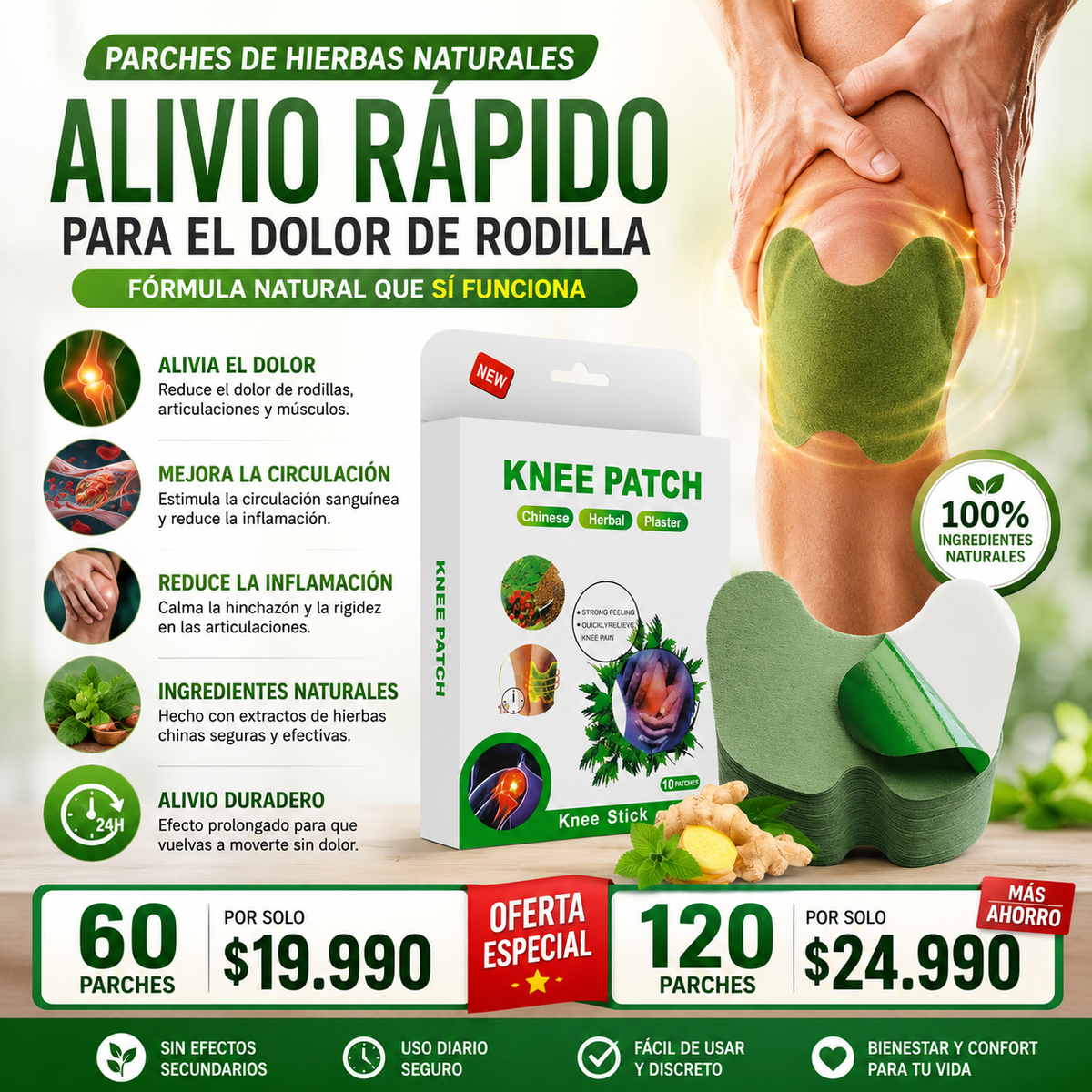 NaturaFlex™ – Parches Naturales para el Dolor 🌿