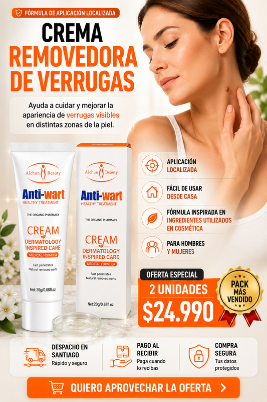 Crema Removedor de Verrugas, Protege e Hidrata tu Piel.