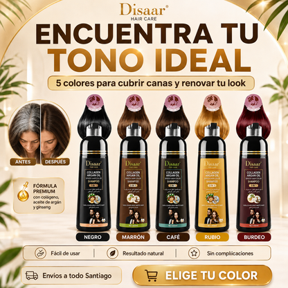 Shampoo Disaar® – Fórmula 100% Natural que Cubre las Canas al Instante