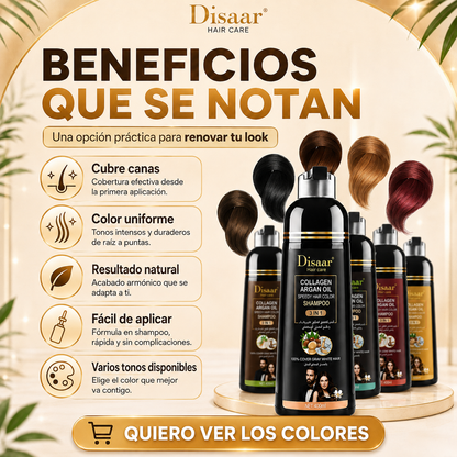 Shampoo Disaar® – Fórmula 100% Natural que Cubre las Canas al Instante