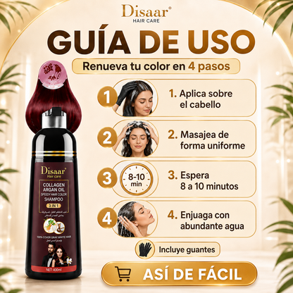 Shampoo Disaar® – Fórmula 100% Natural que Cubre las Canas al Instante