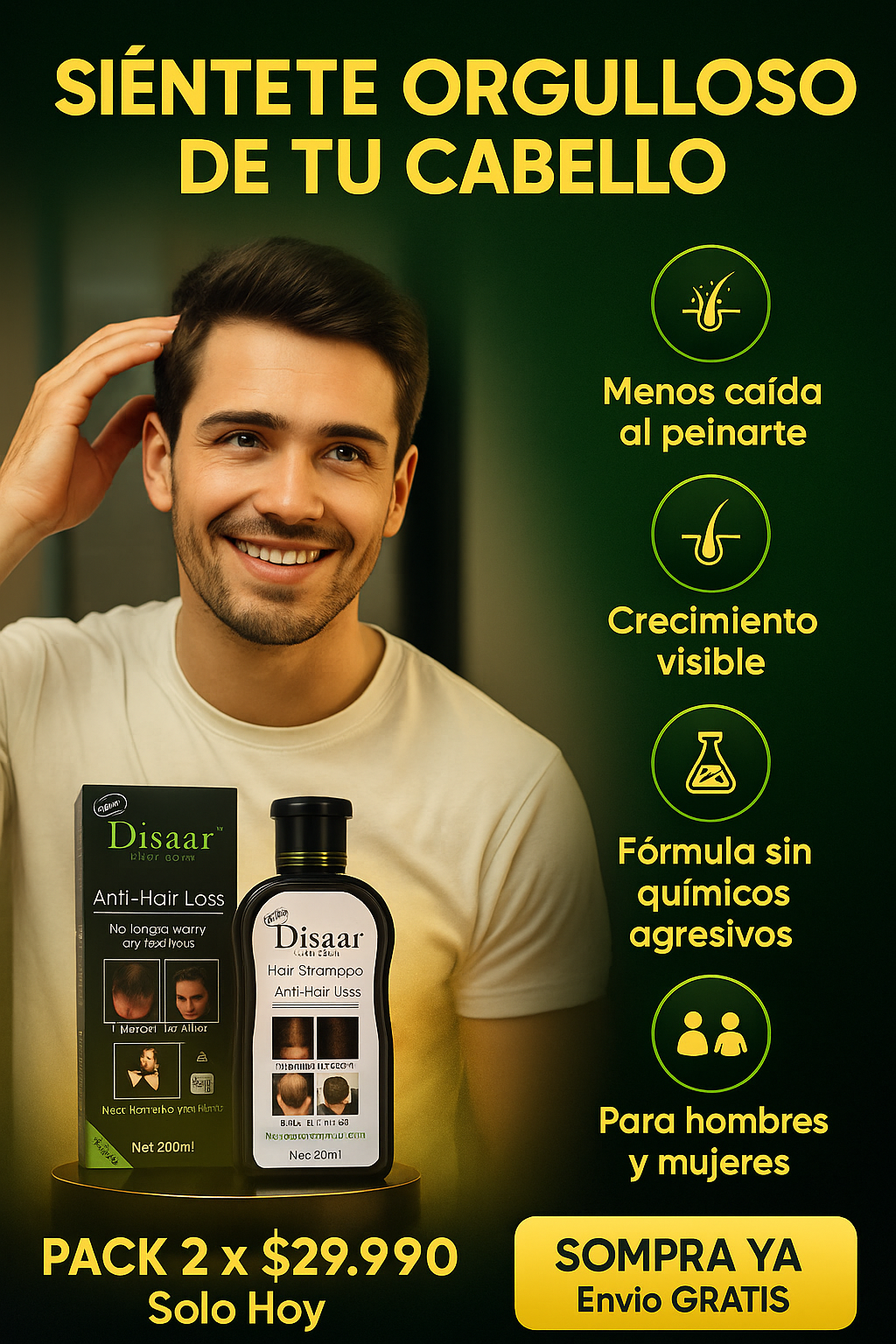 HairBack Pro™ - Shampoo Anticaída y Crecimiento capilar (Hombre y Mujer)