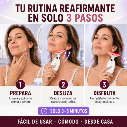 LumiLift Pro 7™ – Masajeador Facial LED para Rostro, Papada y Cuello